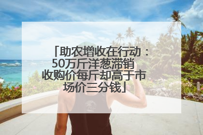 助农增收在行动：50万斤洋葱滞销 收购价每斤却高于市场价三分钱